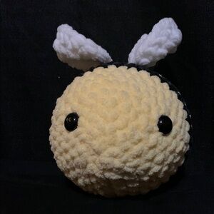 Super Soft Jumbo Yellow And Black Bumble Bee Handmade Crochet Plush